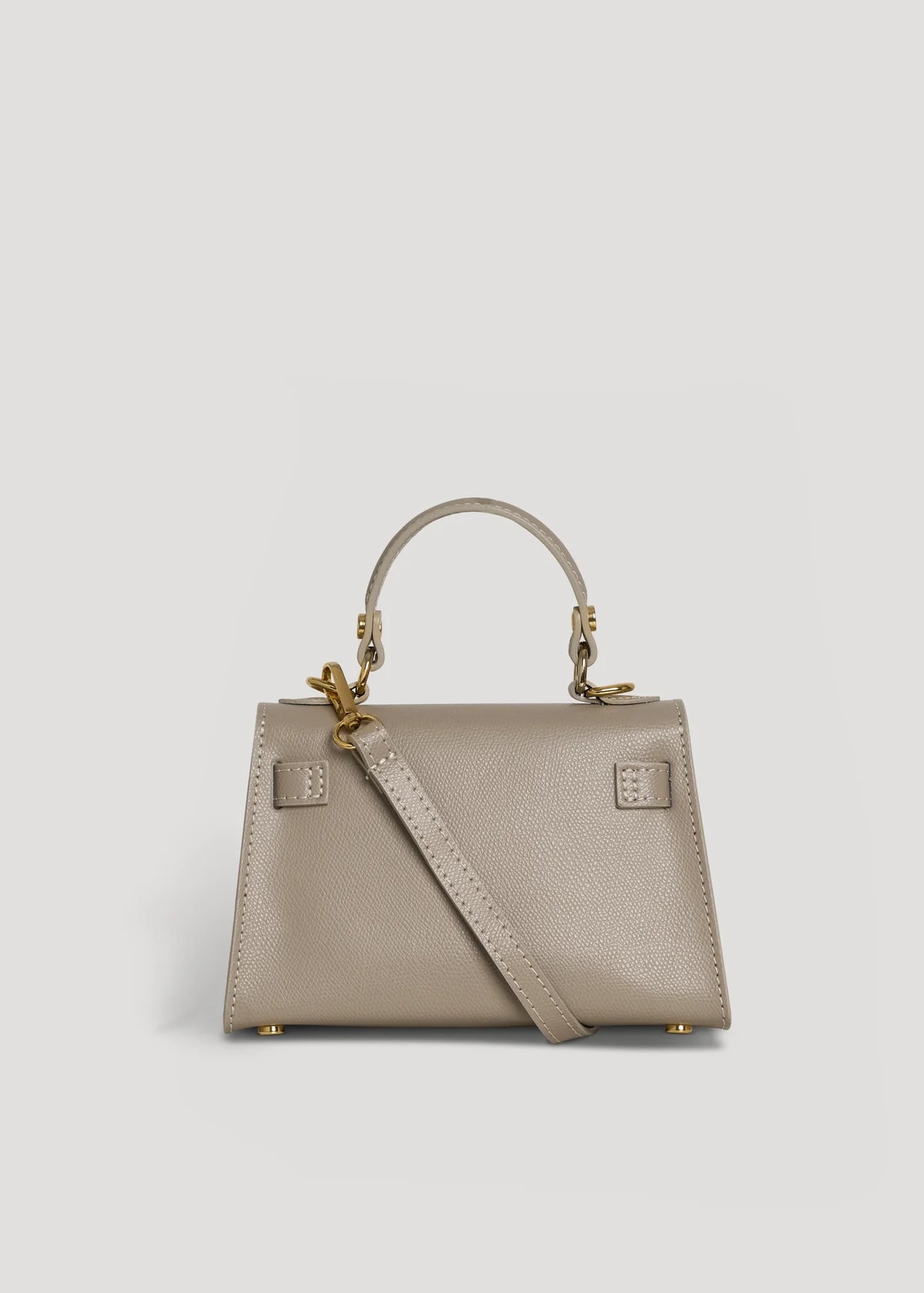 Geantă LINA mini taupe deschis - purtată pe umăr