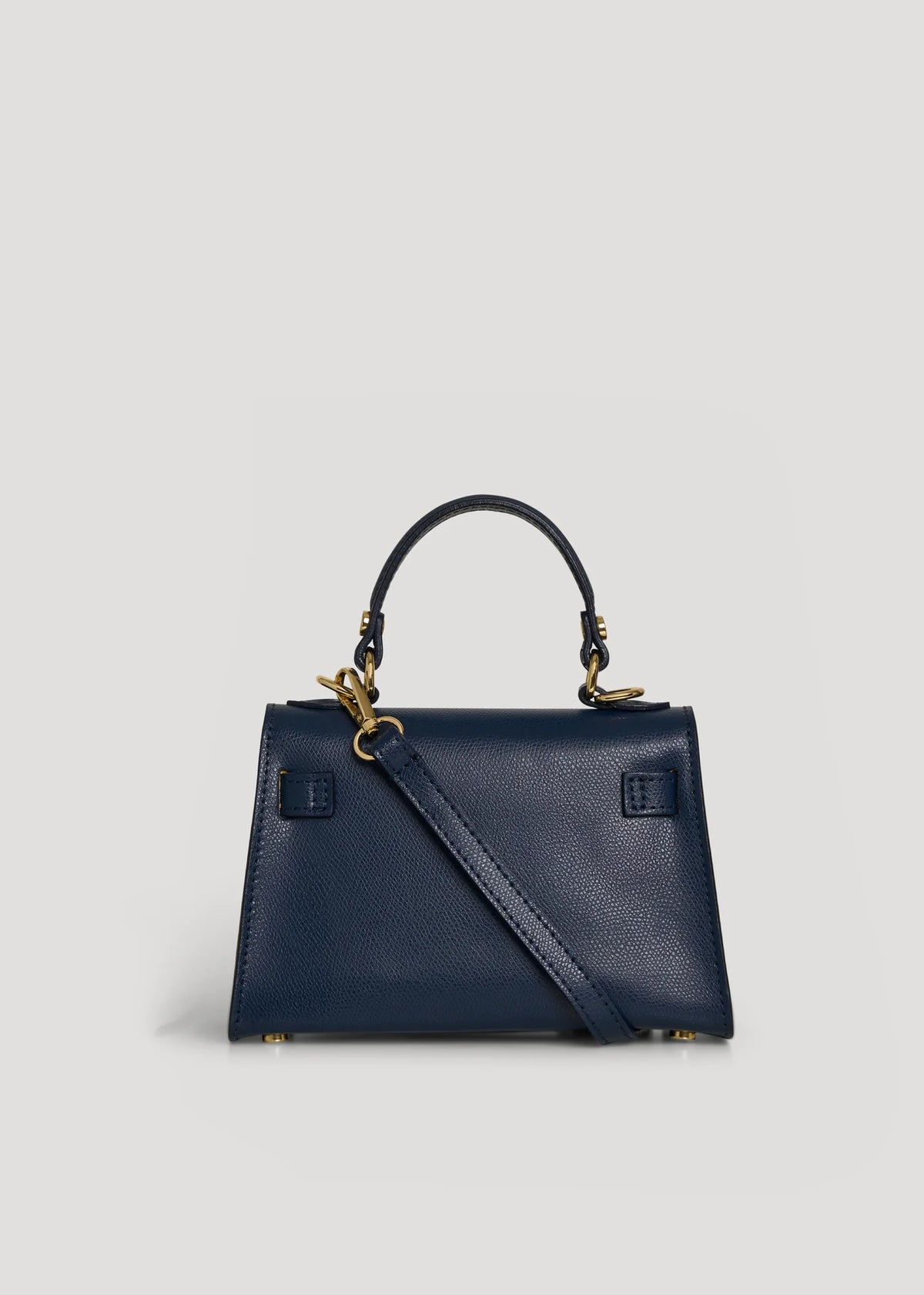 Geantă LINA mini navy blue - purtată pe umăr