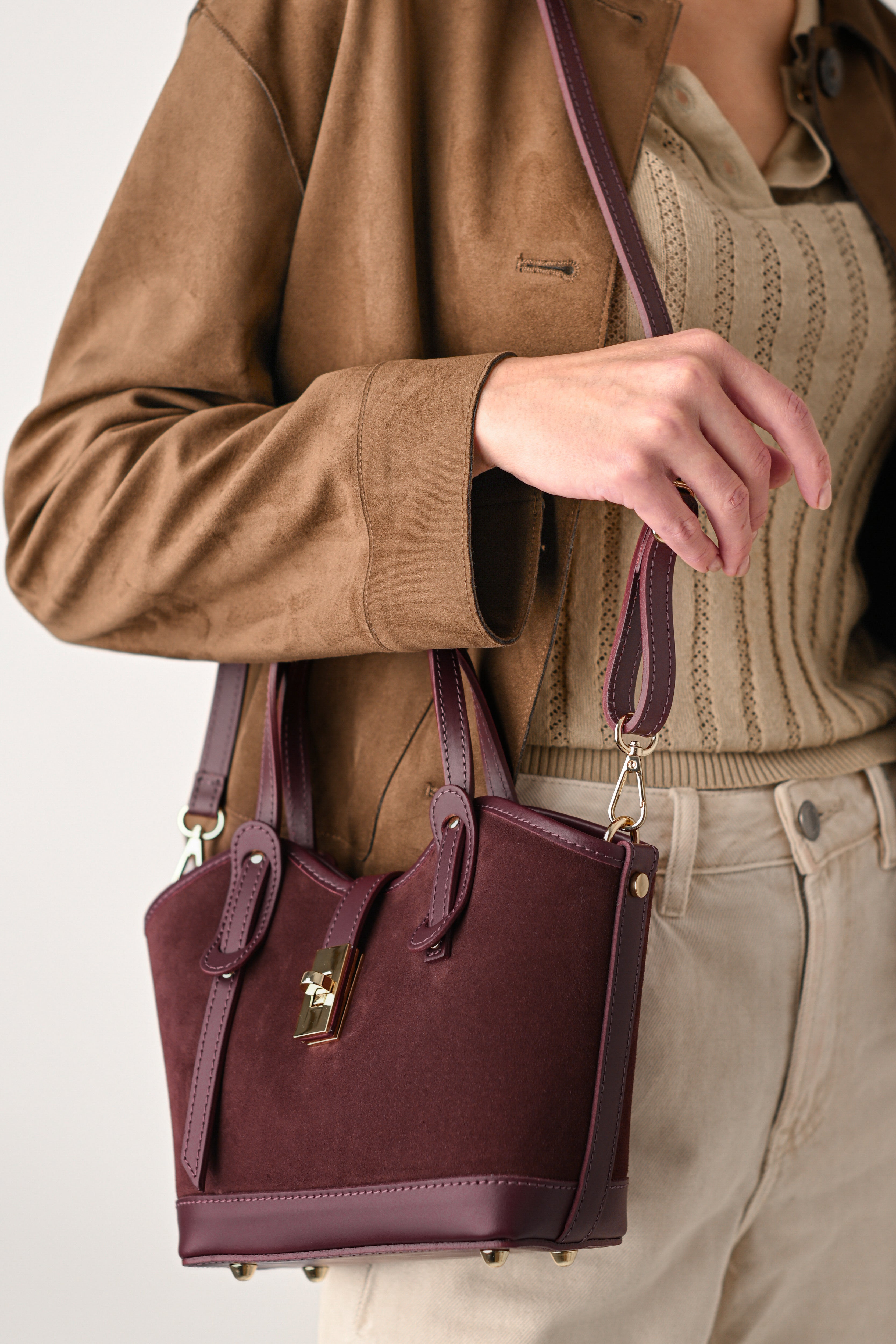 VANESSA MINI ZAMSZ BURGUNDY