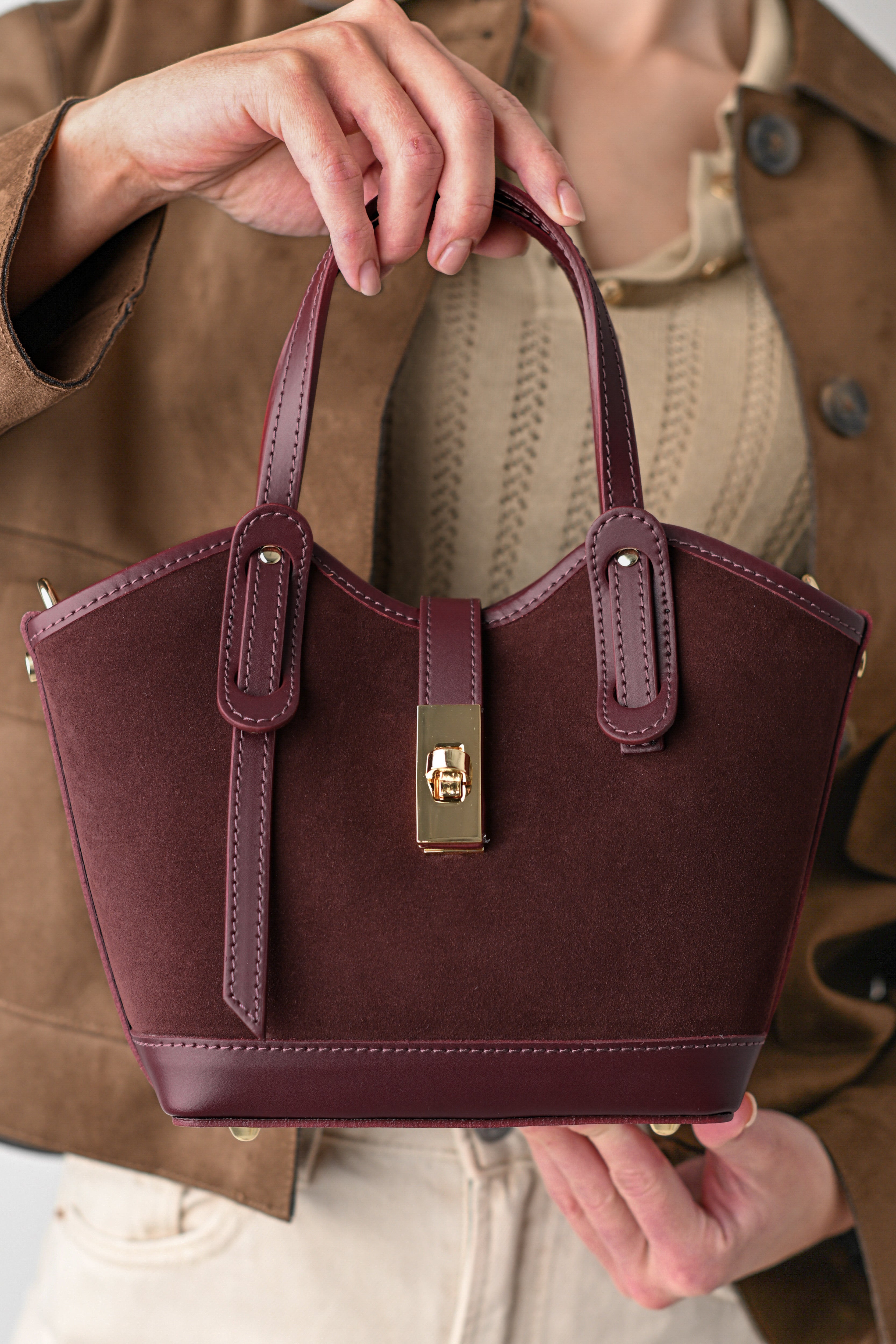 VANESSA MINI ZAMSZ BURGUNDY