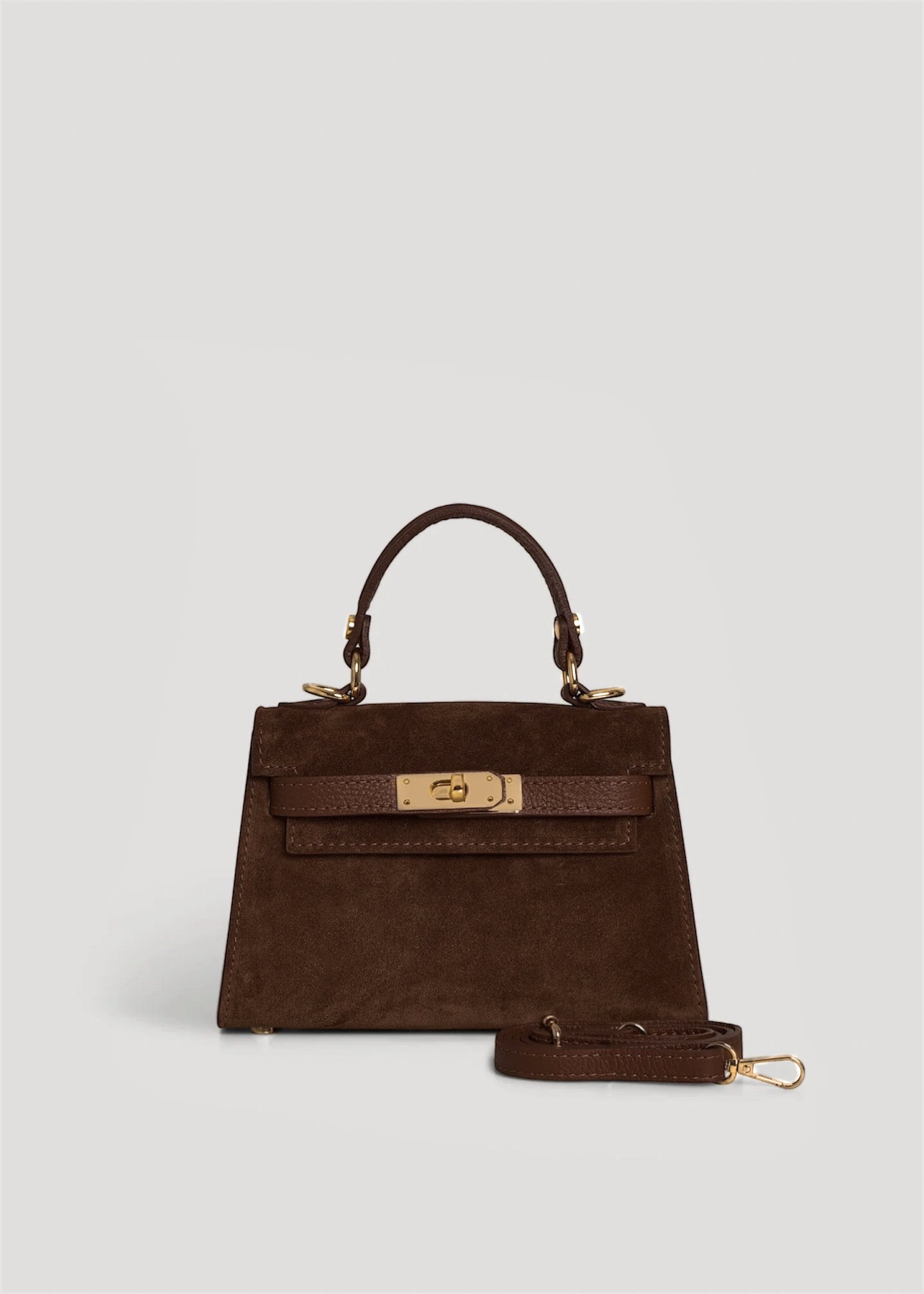 LINA MINI WELUR CZARNA CZEKOLADA