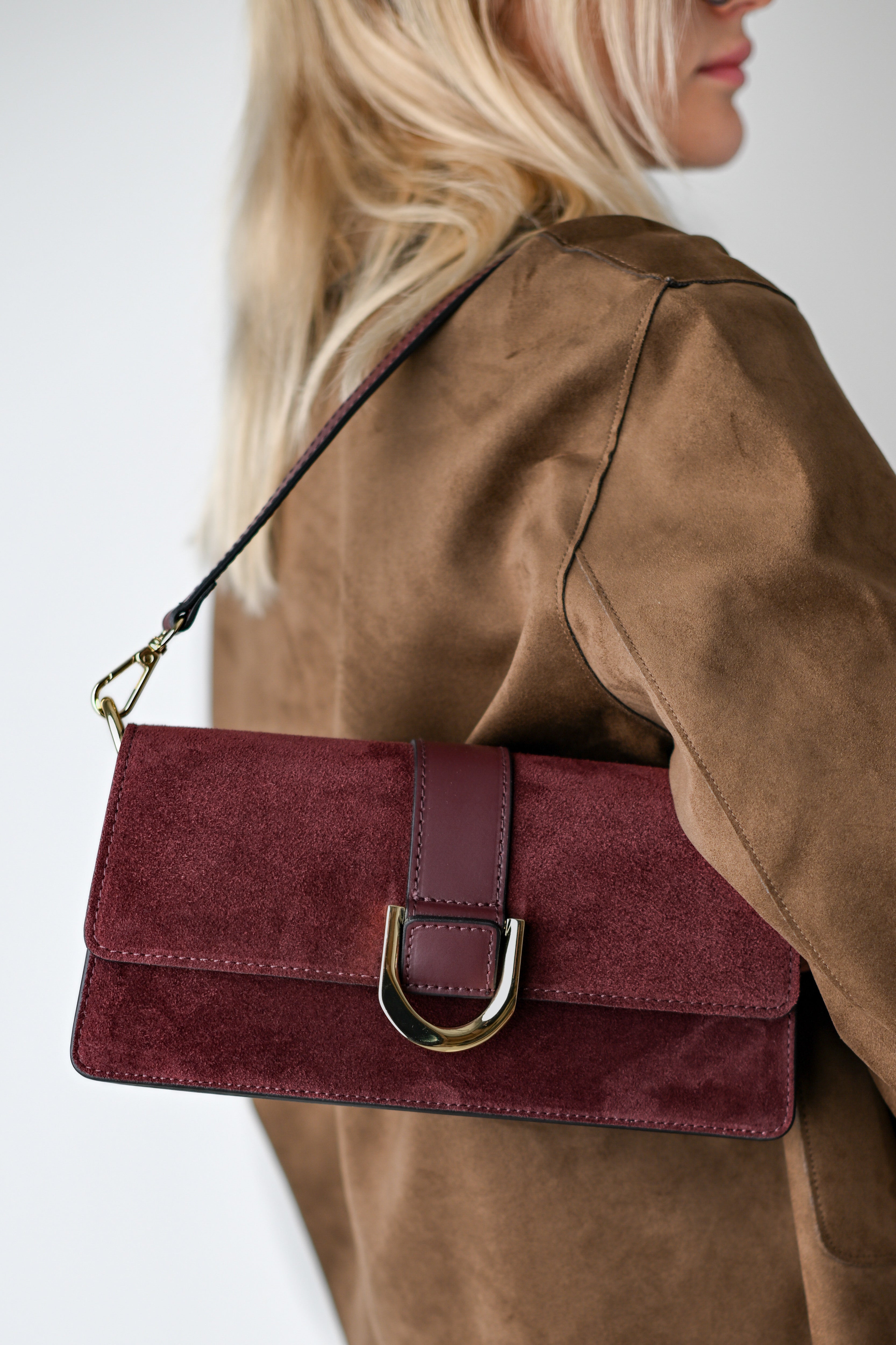 ALEXIA BURGUNDY, VELUR, PIELE NATURALĂ..