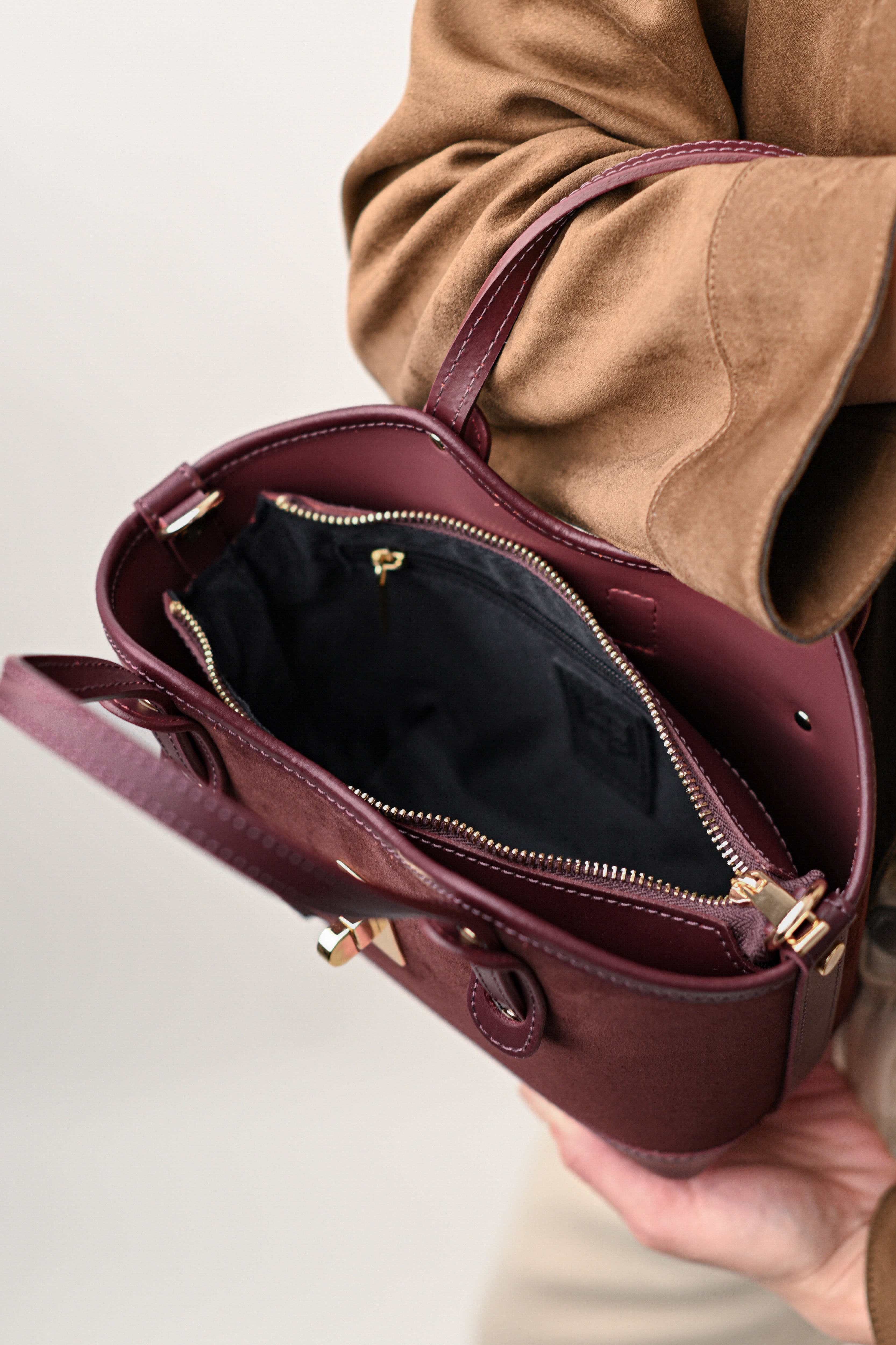 VANESSA MINI ZAMSZ BURGUNDY