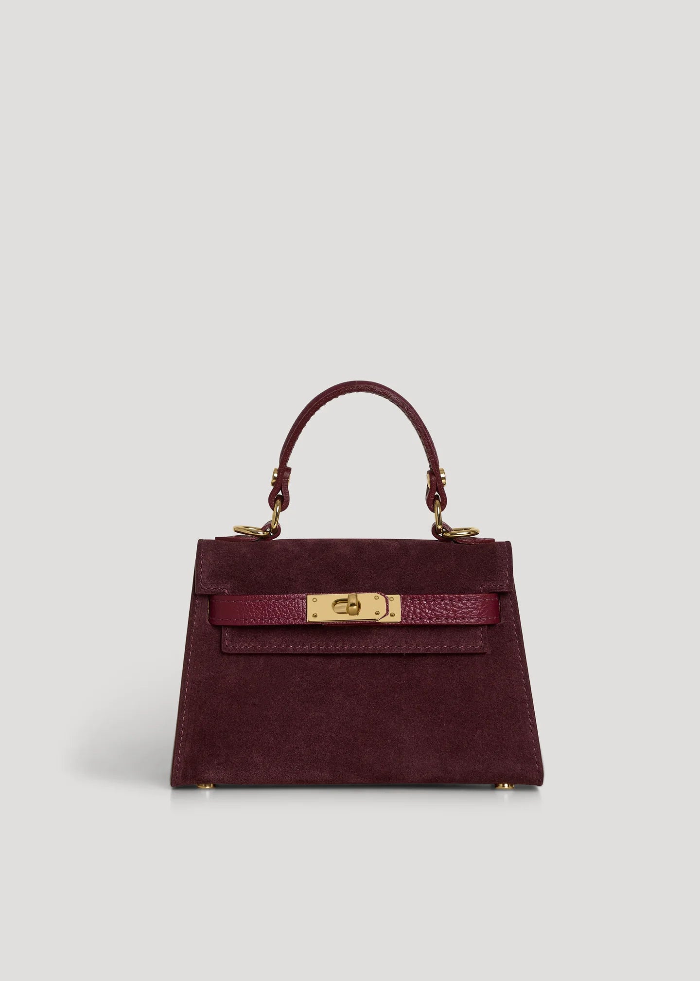Geantă LINA piele naturală mini burgundy - vedere principală