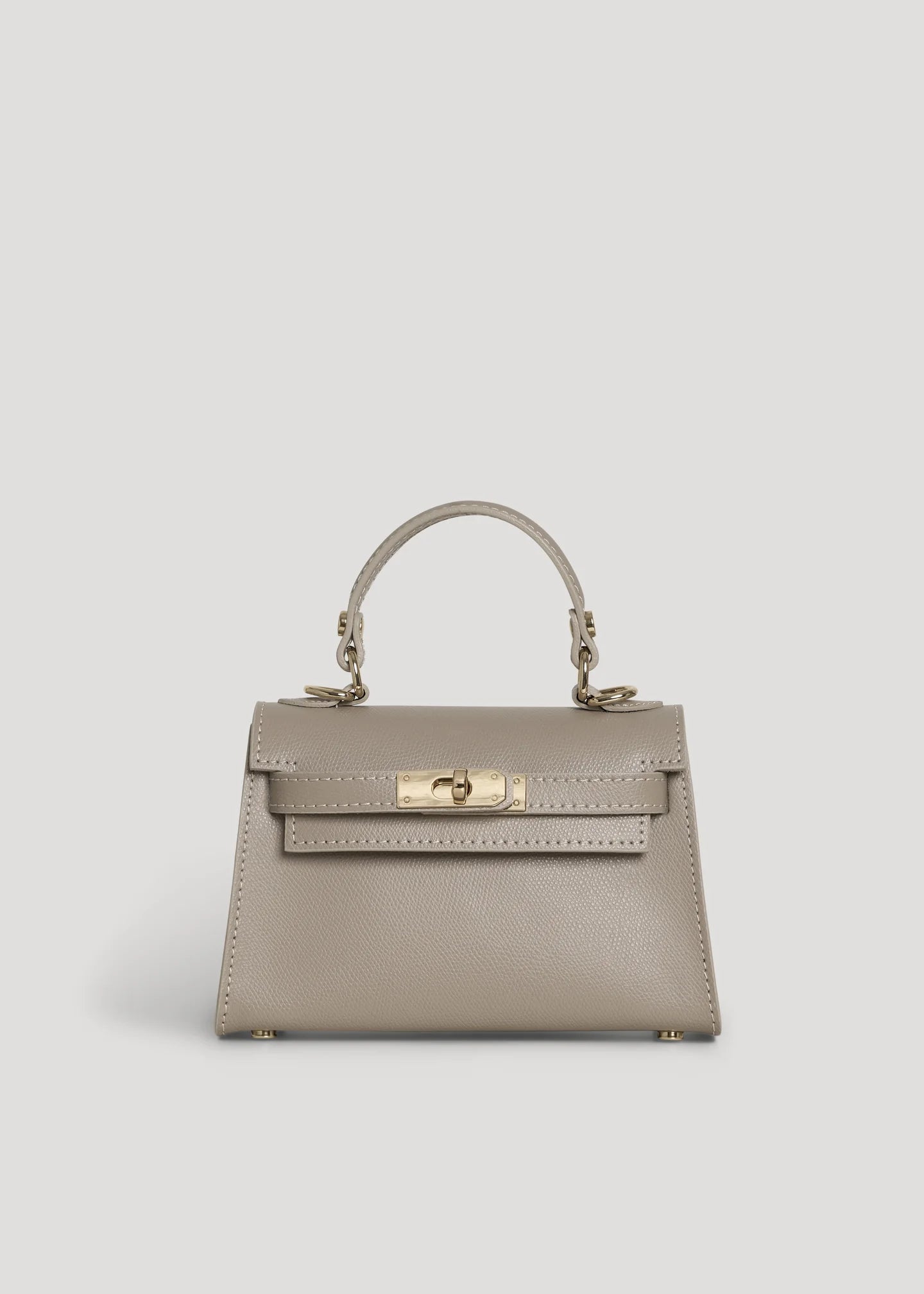 Geantă LINA piele naturală mini taupe deschis - vedere principală