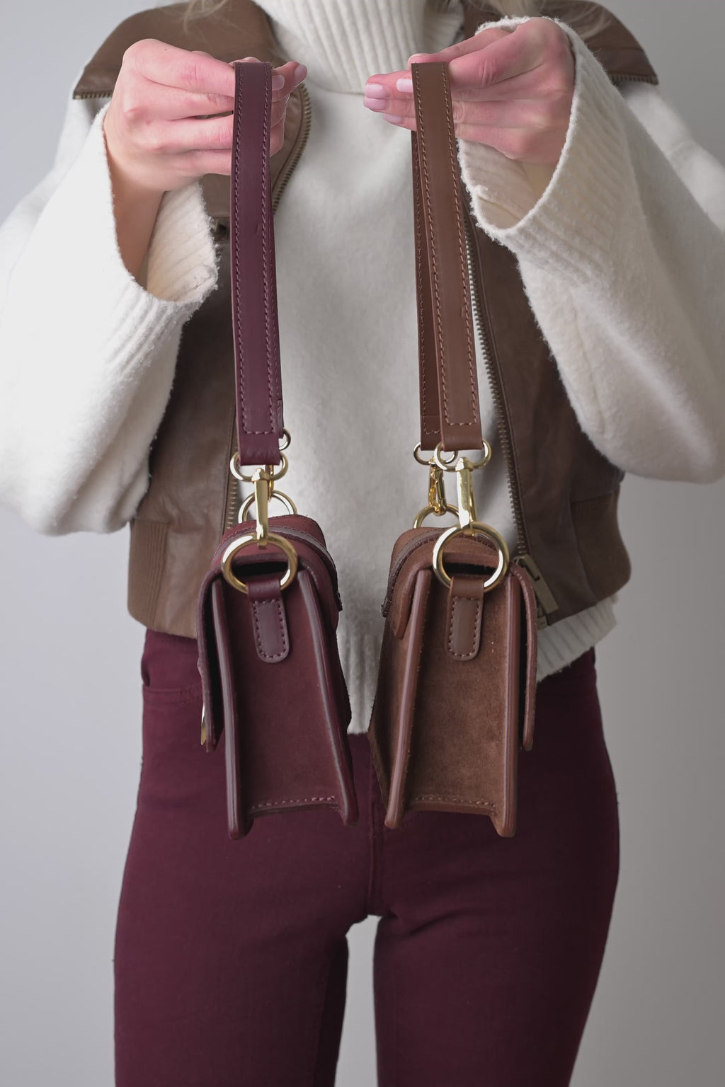 ALEXIA MARO CIOCOLATIU, VELUR, PIELE NATURALĂ..